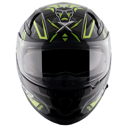 AXOR Apex Tiki Gloss Black Neon Yellow Helmet