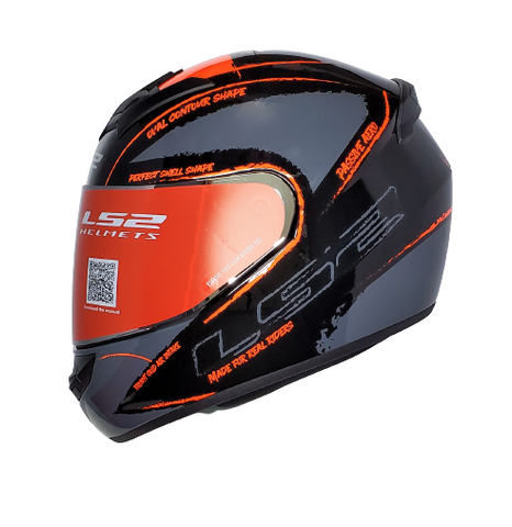 LS2 FF352 Brush Matt Black Orange Helmet