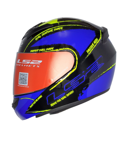 LS2 FF352 Brush Gloss Black Yellow Helmet