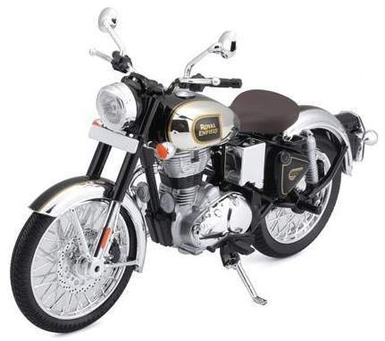 Maisto ROYAL ENFIELD CLASSIC 350 (Gloss Chrome Black)