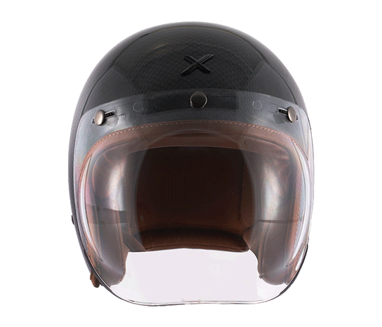 AXOR Jet Carbon Fibre Gloss Big Checks Open Face Gloss Helmet