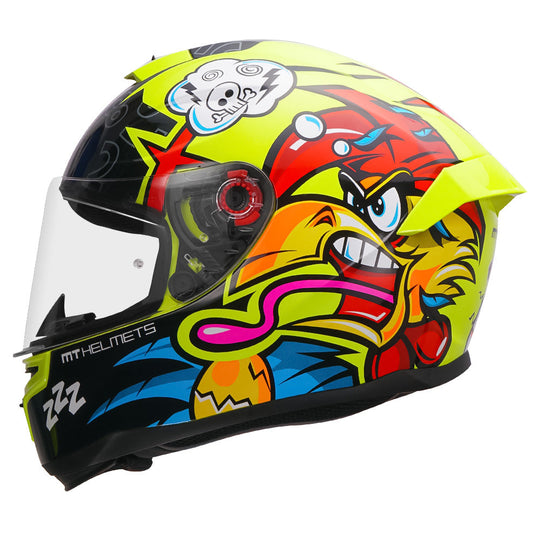MT Hummer Braap Gloss Fluro Yellow Helmet