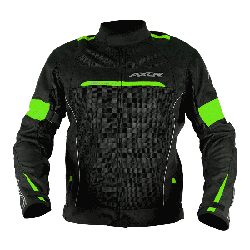 Axor Cruise Riding Jacket (Black Neon Yellow) - Main Image
