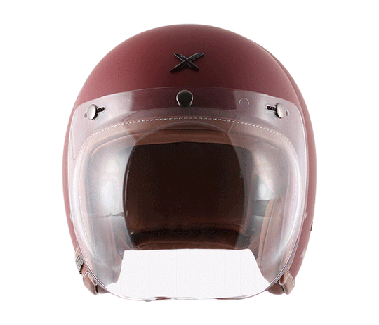 AXOR Jet Open Face Dull Chestnut Red Helmet
