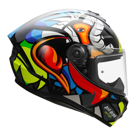 AXXIS Draken S Parrot Gloss Black Helmet