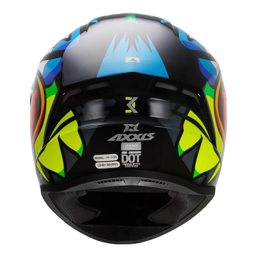 AXXIS Draken S Parrot Gloss Black Helmet– Moto Central