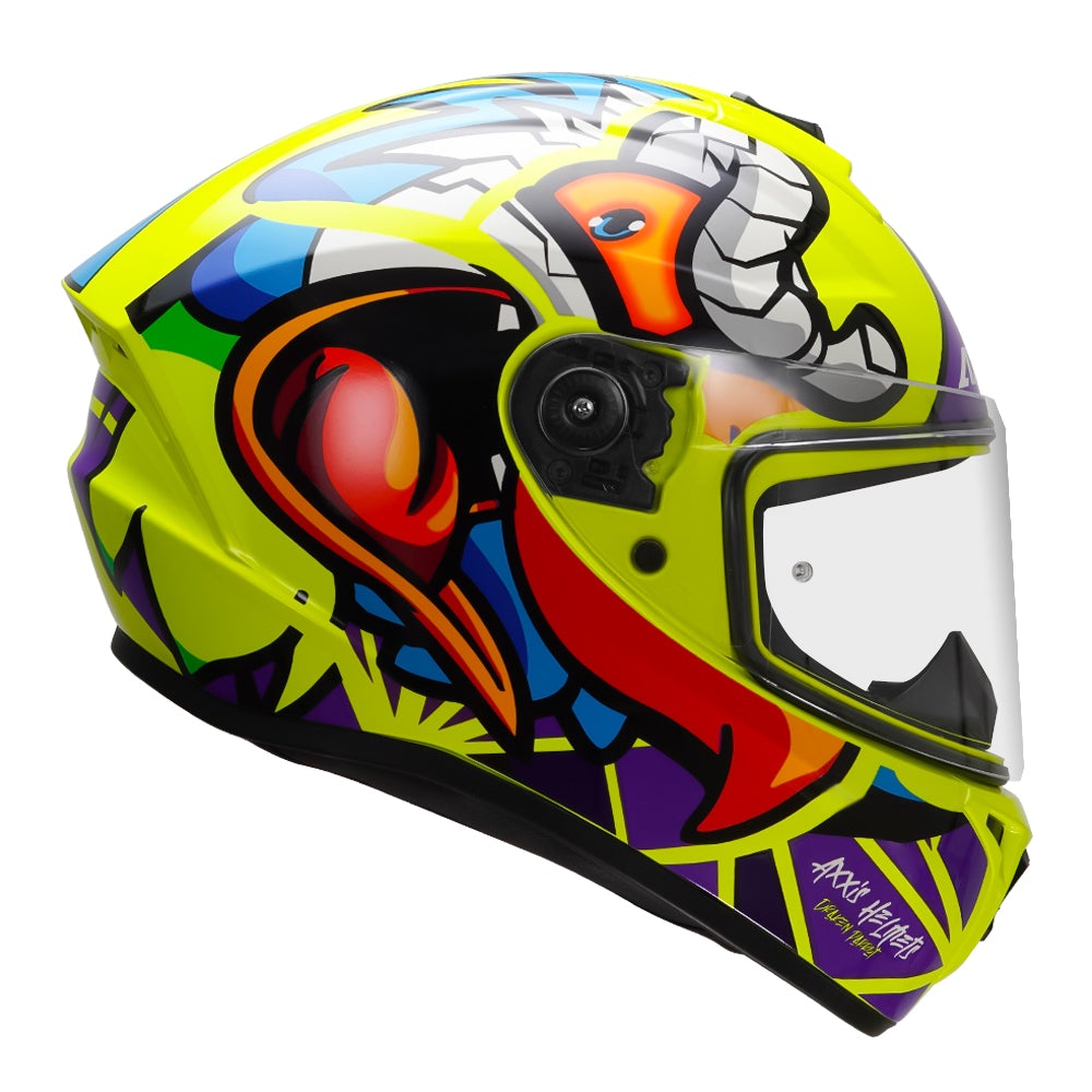 AXXIS Draken S Parrot Gloss Fluro Yellow Helmet - Main Image