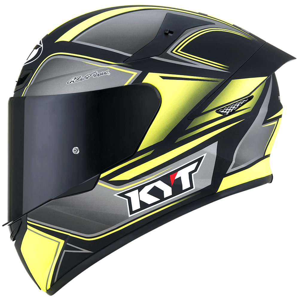 KYT TT Course Tourist Matt Fluro Yellow Helmet