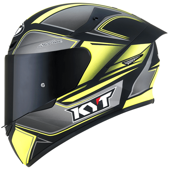 KYT TT Course Tourist Matt Fluro Yellow Helmet