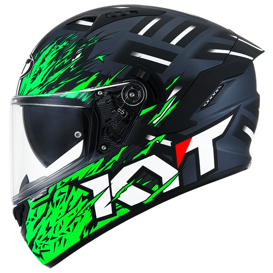 KYT NFR Flaming Matt Grey Green Helmet