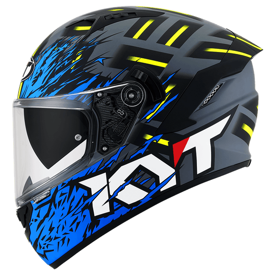 KYT NFR Flaming Matt Grey Blue Helmet