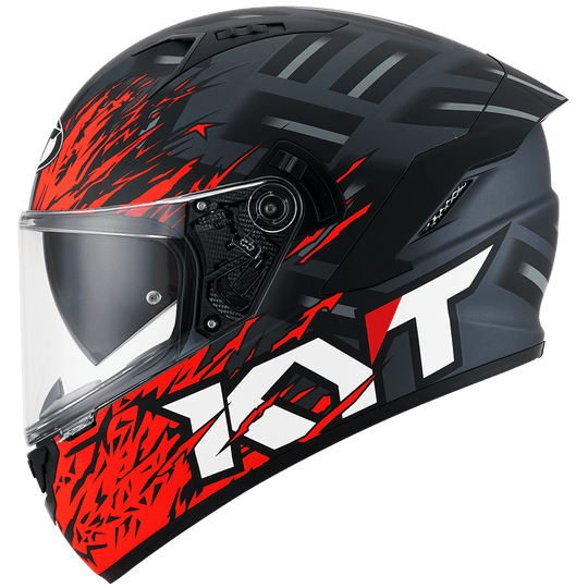 KYT NFR Flaming Matt Grey Red Helmet