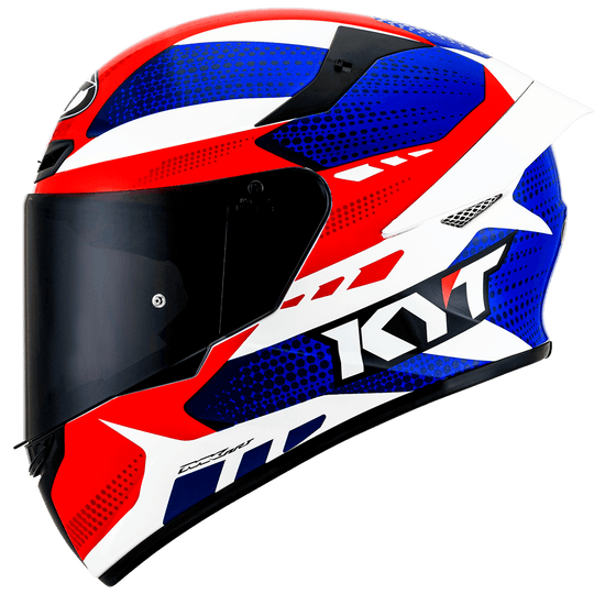 KYT TT Course Gear Gloss Blue Red Helmet