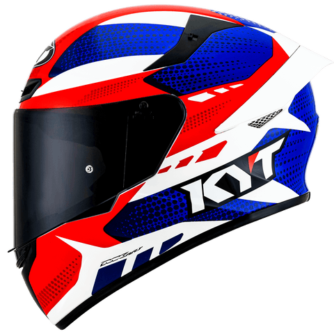 KYT TT Course Gear Gloss Blue Red Helmet