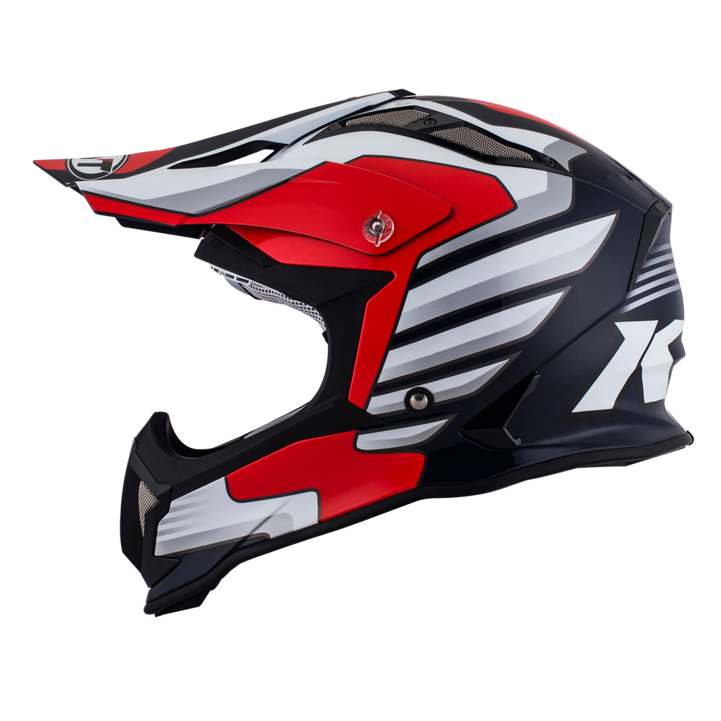 KYT MX Strike Eagle Wings Black White Red Helmet