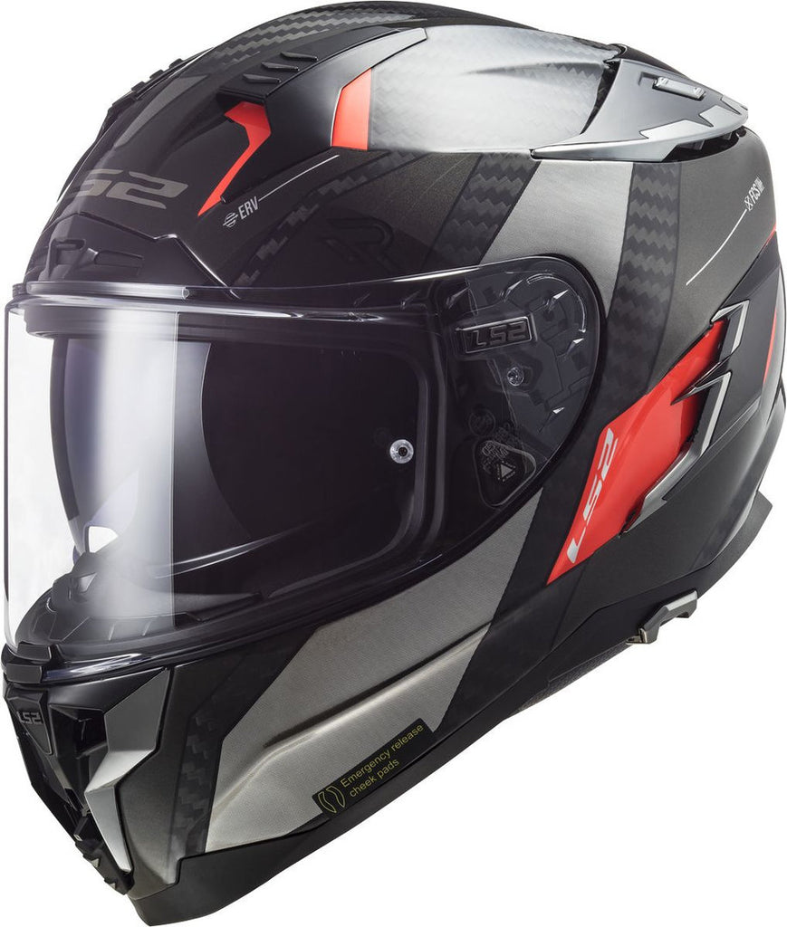 LS2 FF327 Challenger Carbon Alloy Chrome Orange Helmet