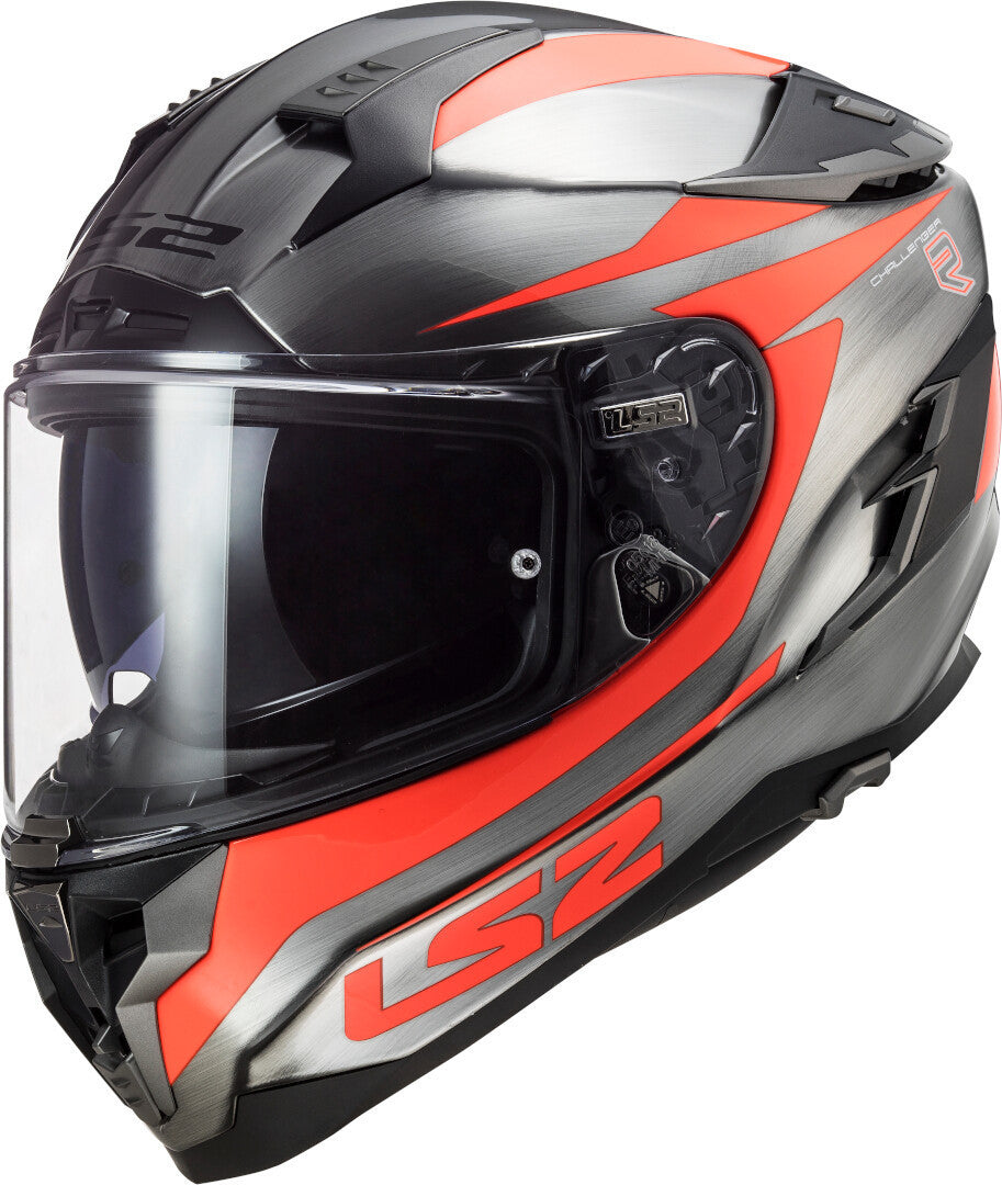 LS2 FF327 Challenger Cannon Jeans Gloss Fluro Orange Helmet Moto