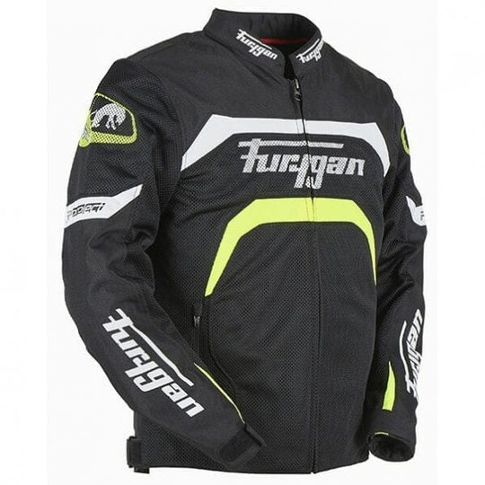 Furygan Arrow Vented Jacket (Black White Fluro Yellow)