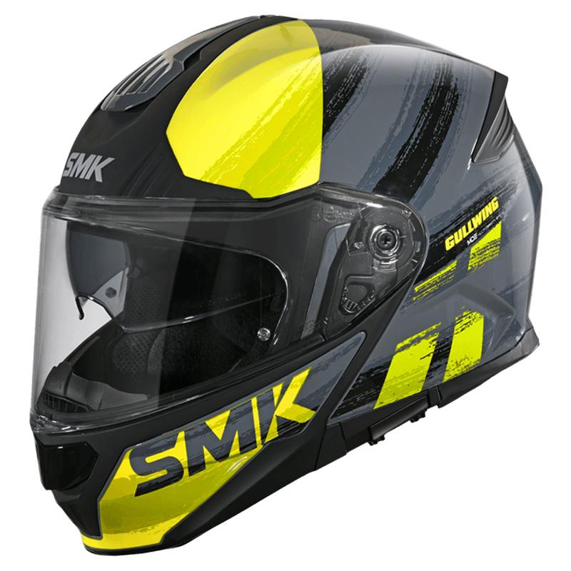SMK Gullwing Tourleader Grey Yellow Matt (MA646) Helmet