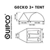 QUIPCO Gecko 3+Camping Tent v2.0 (Fibreglass Poles)