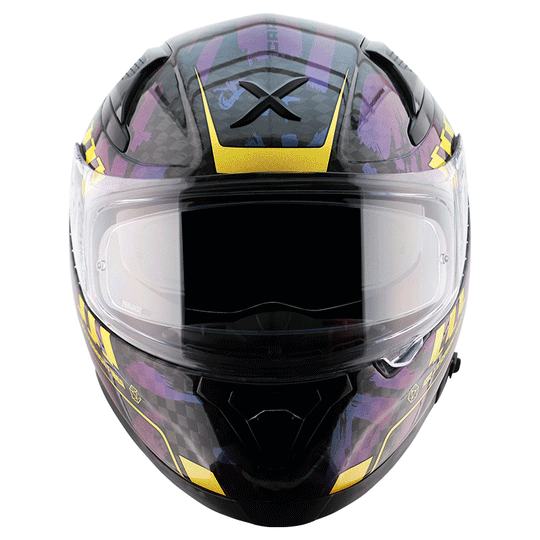 AXOR Apex Carbon Big Checks Gloss Neon Yellow Helmet