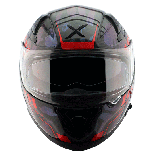 AXOR Apex Carbon Small Checks Gloss Red Helmet
