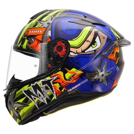MT Targo Pro Hanzo Gloss Fluro Yellow Helmet