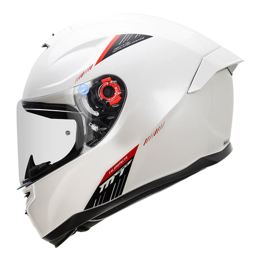 MT Hummer Solid Gloss Pearl White Helmet