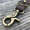 Trip Machine Key Fob Tobacco Brown with Antique Gold