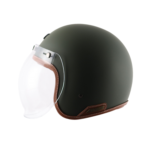 AXOR Jet Open Face Dull Battle Green Helmet