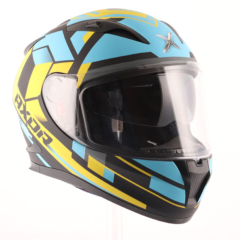 AXOR STREET CRAZY Black Blue Yellow Helmet– Moto Central