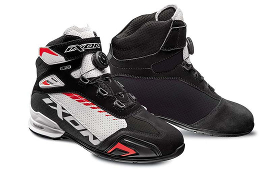 IXON BULL VENTED CASUAL BOOTS (BLACK WHITE RED)