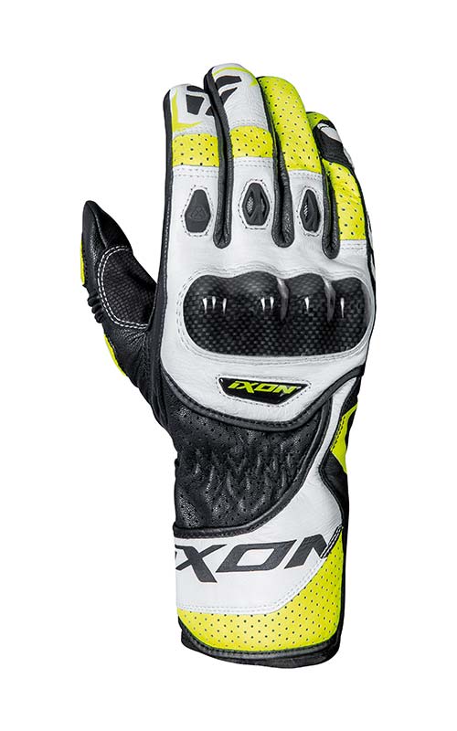 IXON RS CIRCUIT R GLOVES (BLACK WHITE BRIGHT YELLOW)