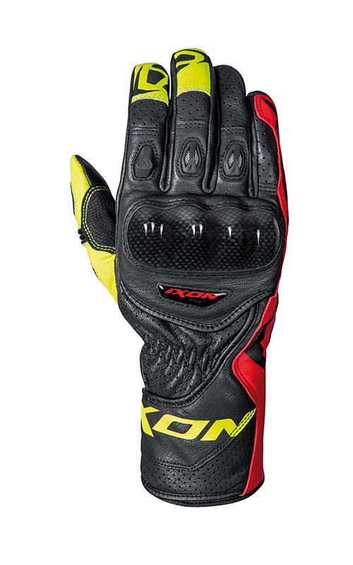 IXON RS CIRCUIT R GLOVES (BLACK RED BRIGHT YELLOW)