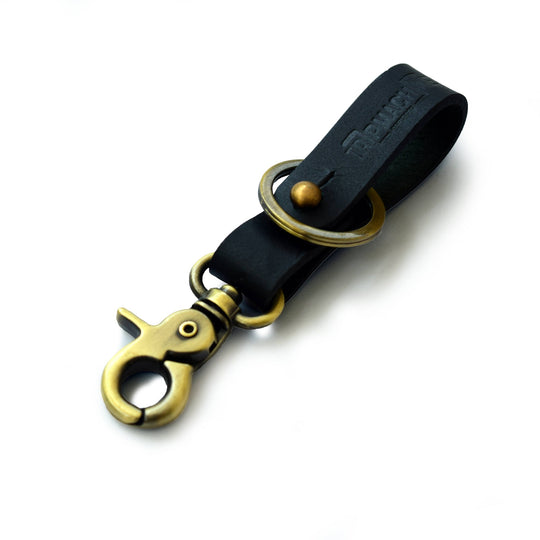 Trip Machine Key Fob Black with Antique Gold