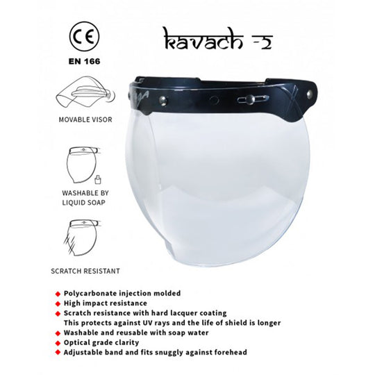 Vega Kavach 2 Flip Up Face Shield