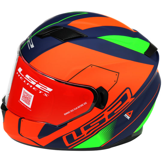 LS2 FF320 Stash Matt Navy Blue Orange Helmet