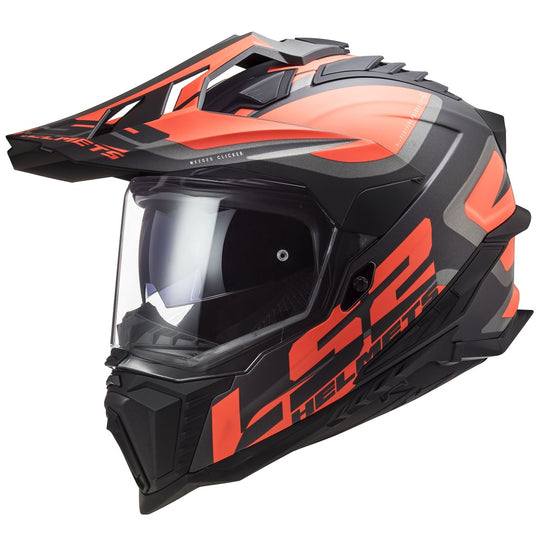LS2 MX701 EXPLORER Alter Matt Black Fluro Orange Helmet