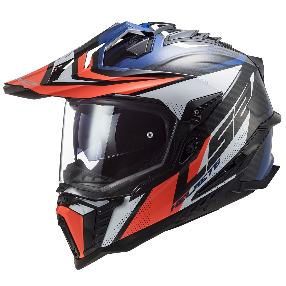 LS2 MX701 EXPLORER Carbon Focus Gloss Blue White Red Helmet
