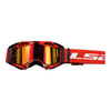 LS2 AURA PRO Offroad Goggles with Red Iridium Visor (Black Red)