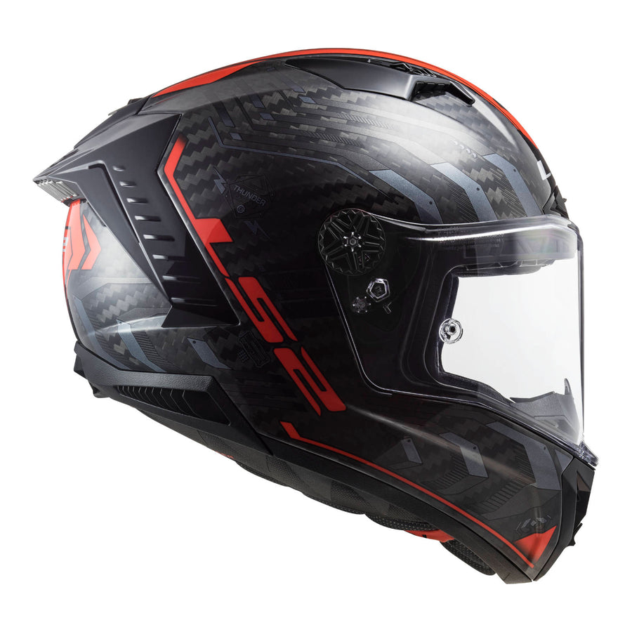 LS2 FF805 THUNDER Carbon Sputnik Gloss Metal Red Helmet– Moto Central