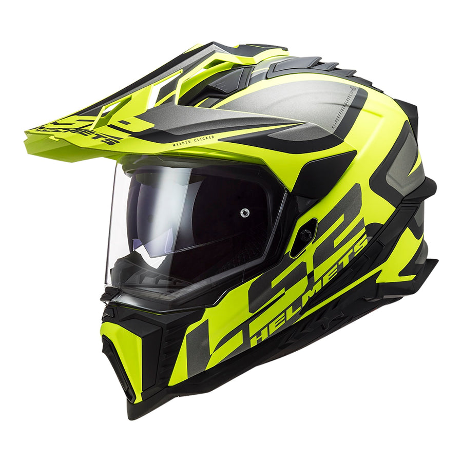 LS2 MX701 EXPLORER Alter Matt Black Hi Viz Yellow Helmet