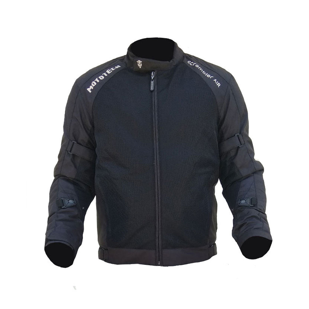 MOTOTECH Scrambler Air Motorcycle Riding Jacket v2 (Black)  (Without Armours and Rain Liner)