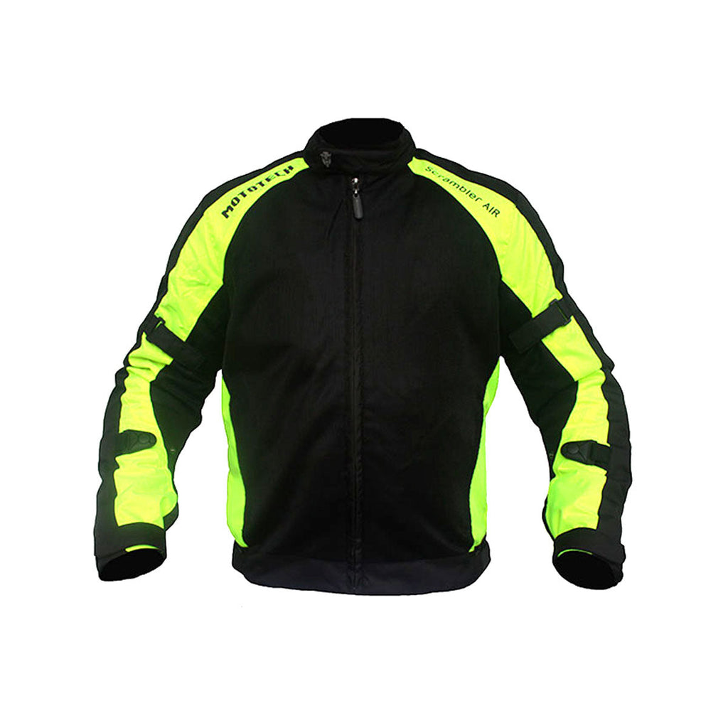 MOTOTECH Scrambler Air Motorcycle Riding Jacket V2 (Fluro Green)