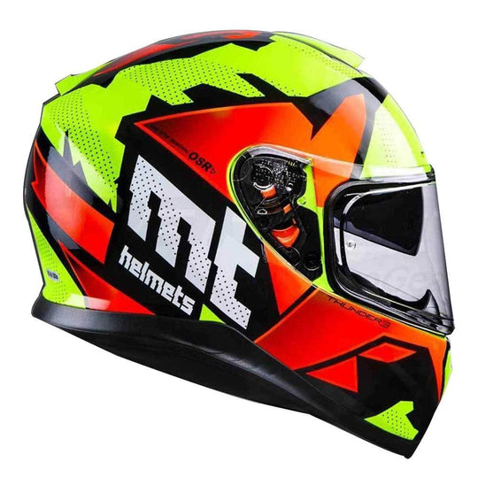 MT THUNDER 3 SV Torn Gloss Fluro Yellow Orange Helmet