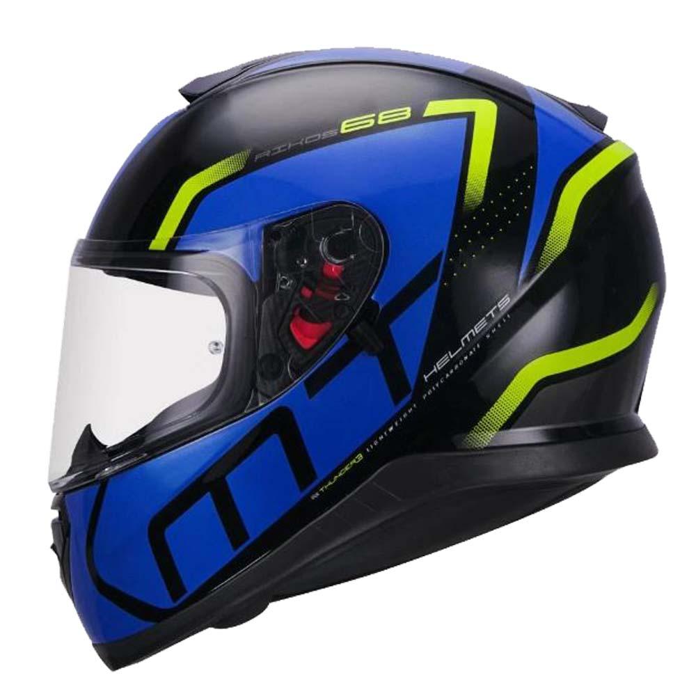MT THUNDER 3 SV Rikos Gloss Blue Helmet, Full Face Helmets, MT Helmets, Moto Central
