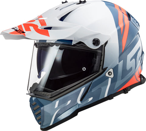 LS2 MX436 Pioneer Evo Evolve Matt White Cobalt Blue Helmet