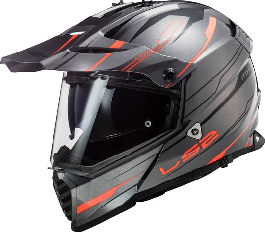 LS2 MX436 Pioneer Evo Knight Gloss Titanium Orange Helmet