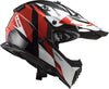 LS2 MX437 Fast Evo Strike Gloss Black White Red Helmet