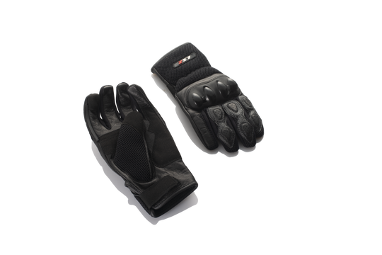 LS2 Semi Gauntlet Mesh & Leather Gloves with TPU (Black) (LS2-12)